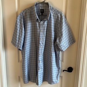 Jos. A. Bank Traveler Tailored Fit 3XLT Blue/Green Check Dress Shirt.